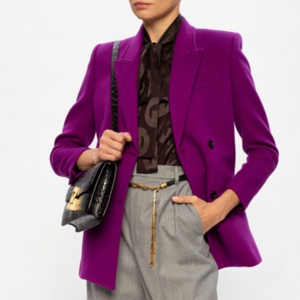 Saint Laurent Wool & Cashmere Blazer with Notch Lapels -- Never Worn Condition